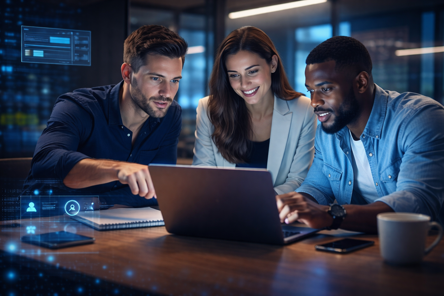 Team working on digital project